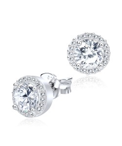 Perfect Roundy CZ Silver Ear Stud STS-3274